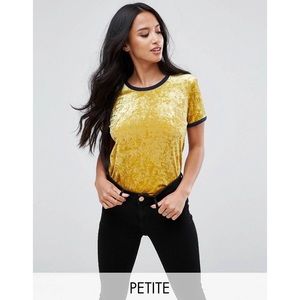 🟡 ASOS Petite Crushed Velvet Contrast Ringer Tee